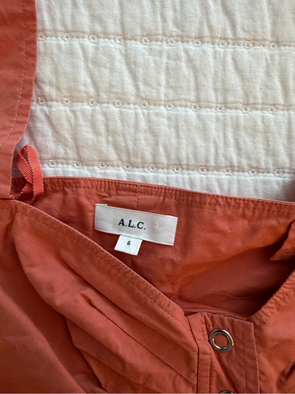 A.L.C. Rust-Orange Button-Front Cropped Tank - Picture 2 of 3